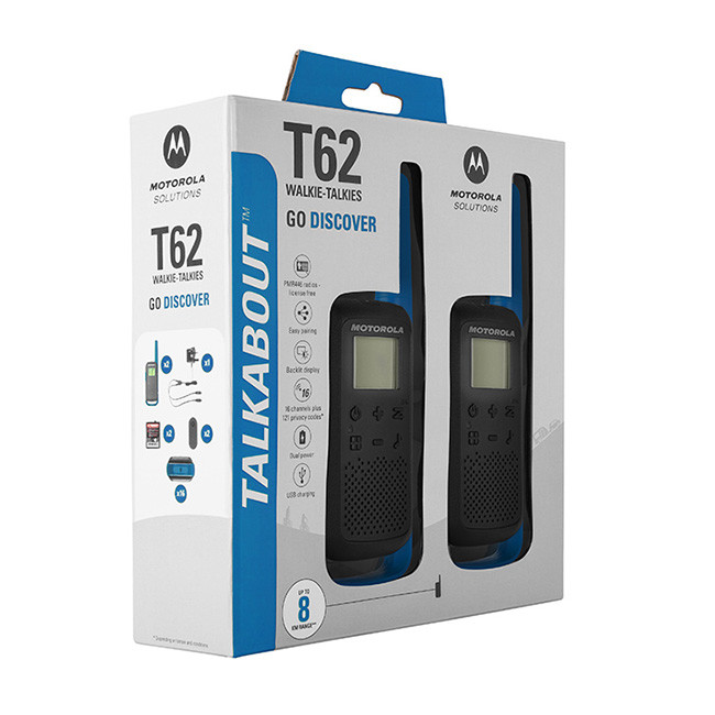 Motorola TALKABOUT T62 PMR446, Blue Twin Pack WE
